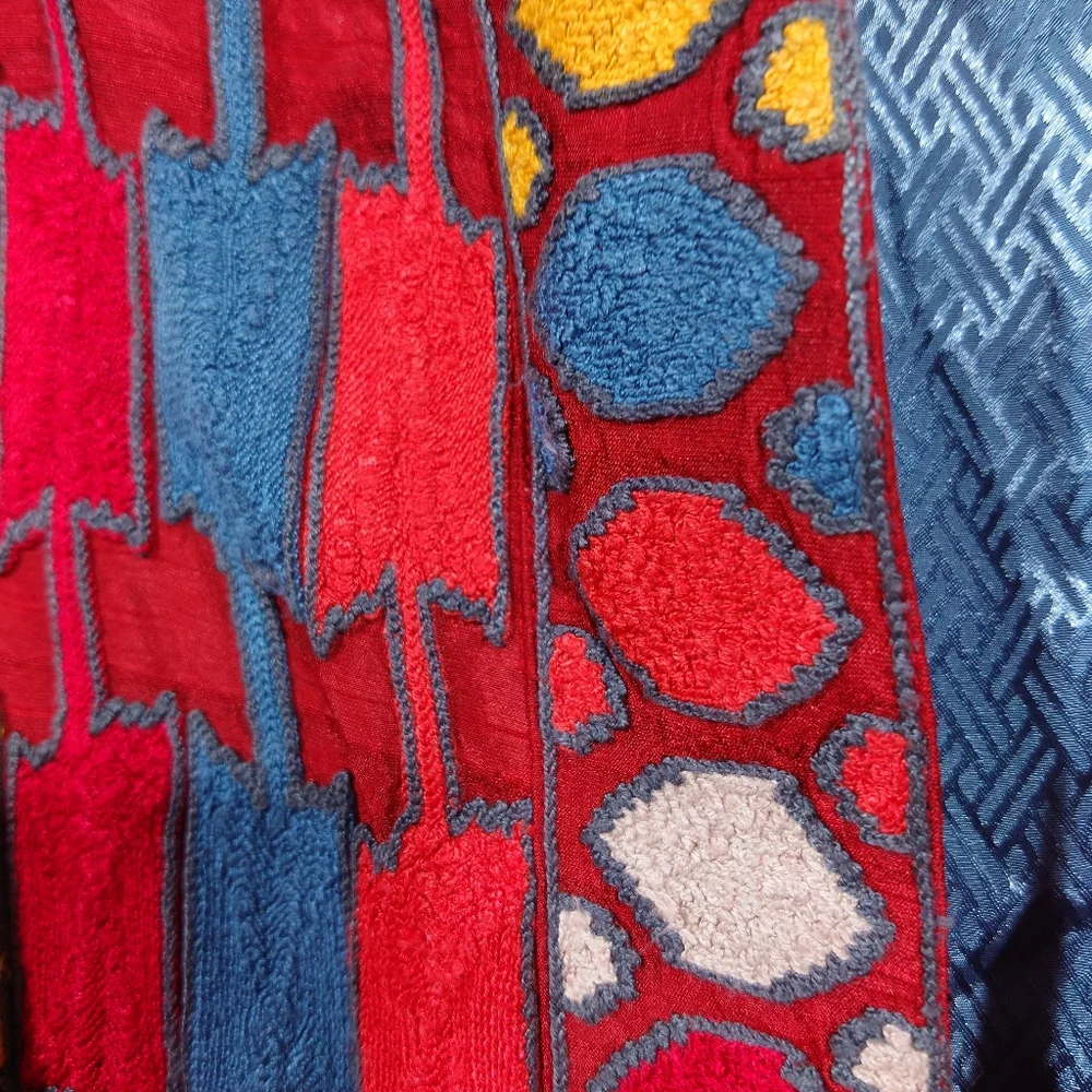 Soft Surroundings Embroidered Boho Duster XS Maxi Coat Festival Statement Piece - Picture 6 of 10